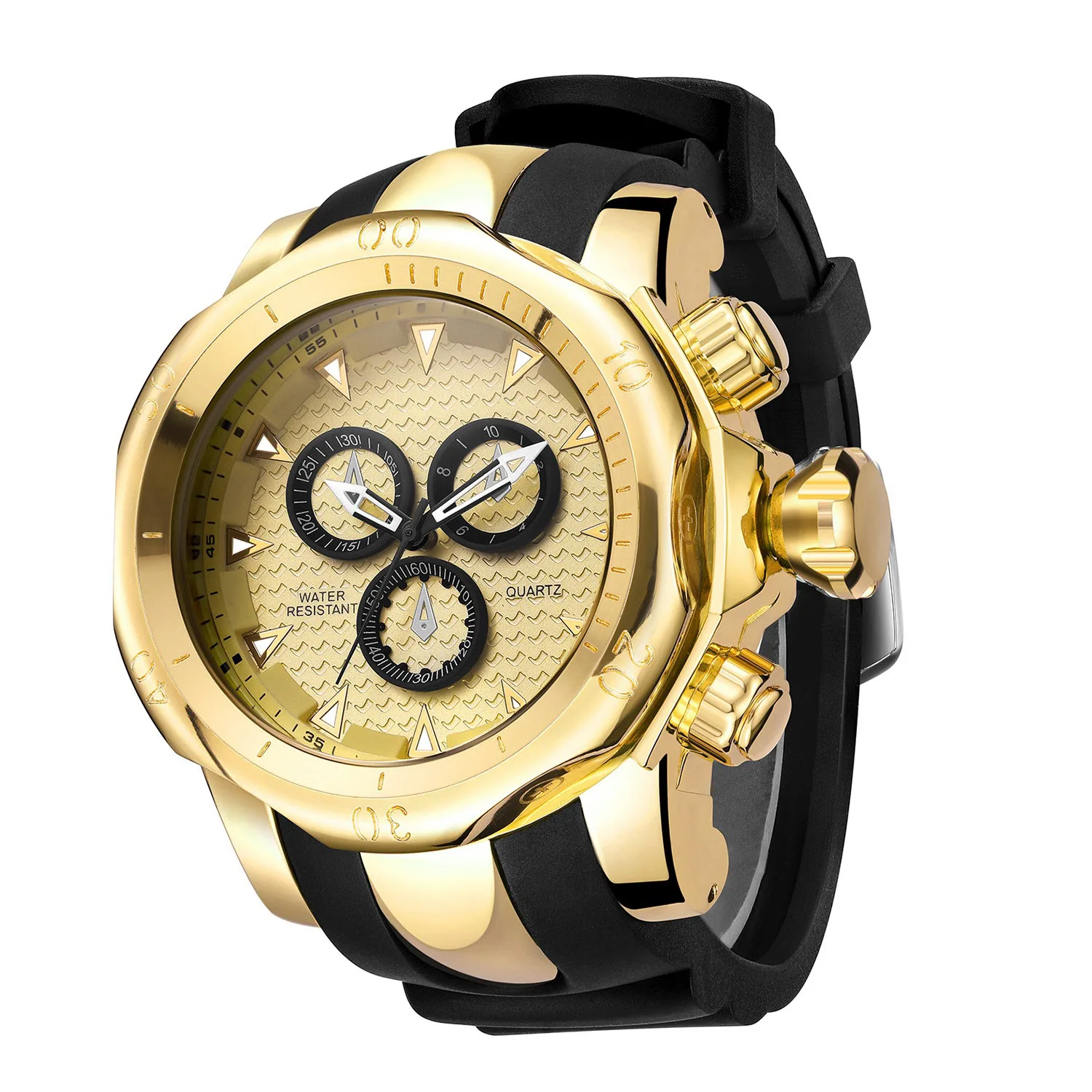

Fashion Quartz Watch for Men with Large Dial Waterproof Silicone Band Business Casual Sport Style Cool Wristwatch