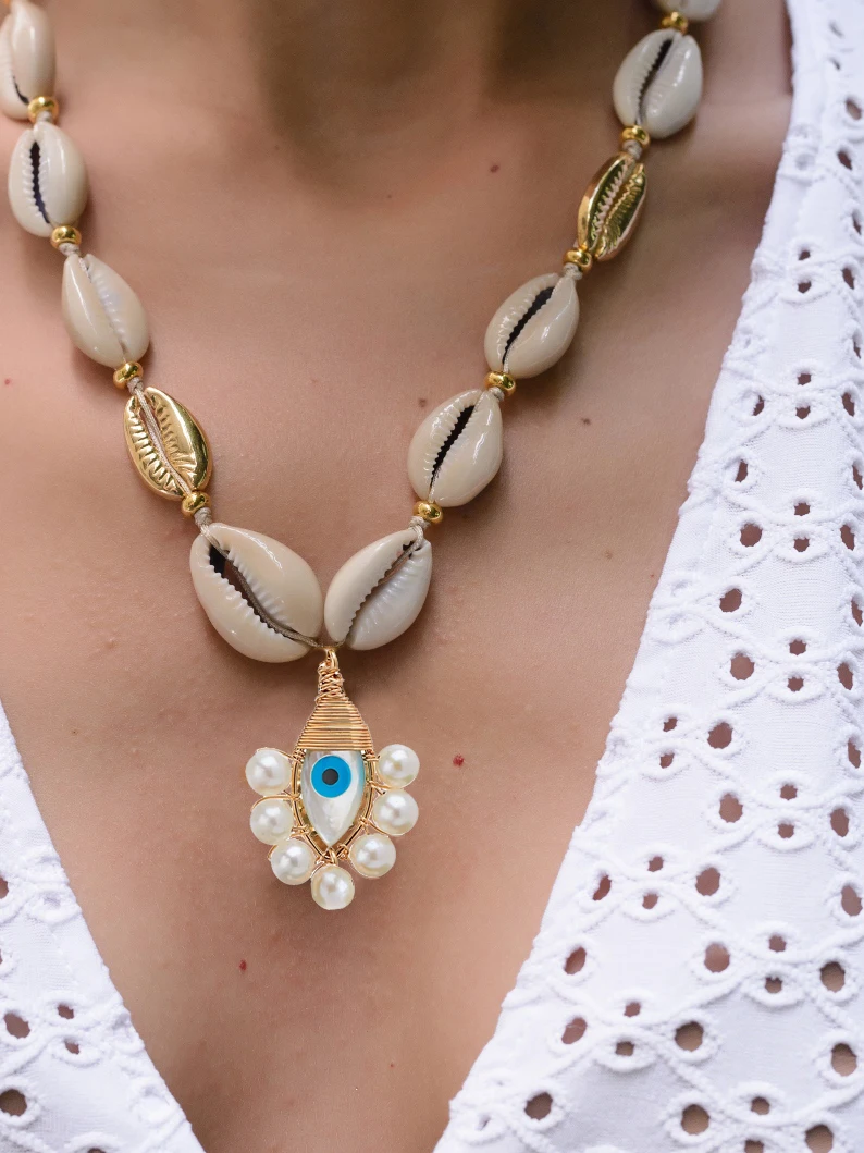 Оптовая продажа винтажное богемное пляжное ожерелье с бусинами уникальный чокер