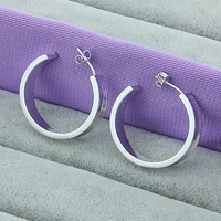 high quality classic smooth silver women hoop earring gift christmas party wedding top selling fashion jewelry gifts