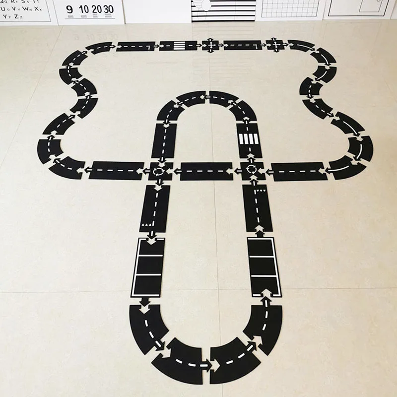 Игровой Дорожный Коврик-пазл напольный гибкий автомобильный Коврик сделай сам