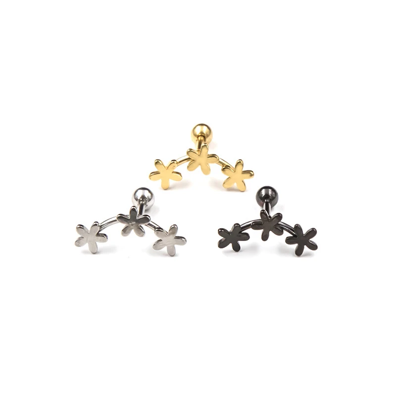 

Cute Flower Stud Earrings Stainless Steel Screw Back Earring for Women Girl