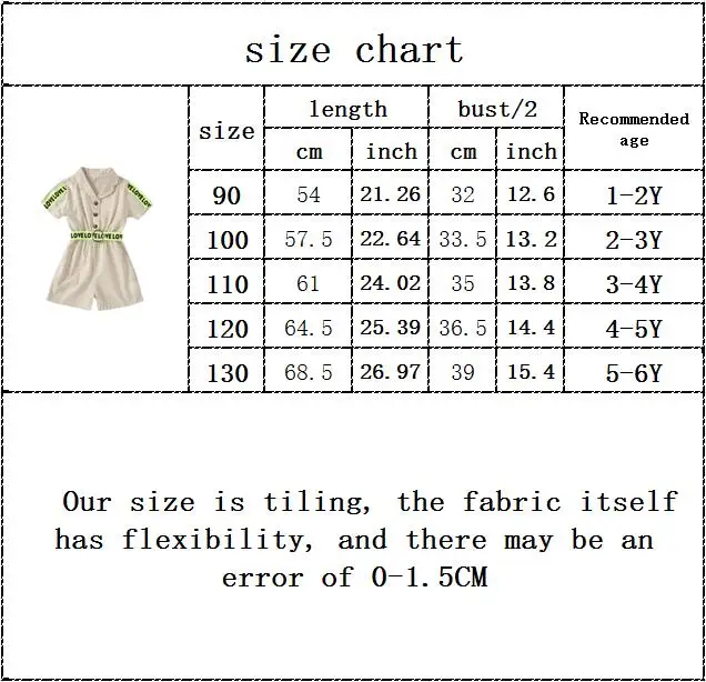 

fashion girls clothing short sleeve single buttons letter belt outwear jumpsuits toddler kids baby jumpsuits overalls 1-6Y
