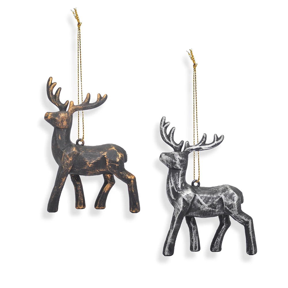 Олень Рождественский олень лось Новогодняя пластиковая подвеска Украшение для
