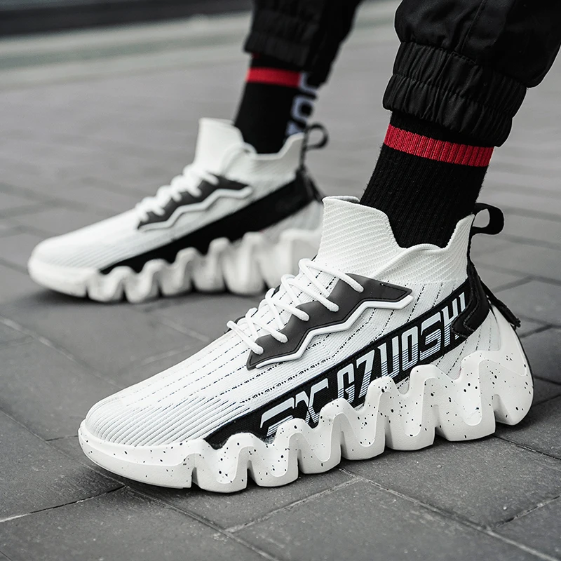 Мужская повседневная обувь с толстой подошвой дышащие сетчатые кроссовки