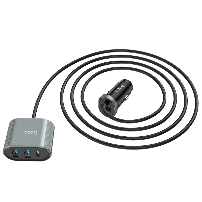 Автомобильное зарядное устройство Hoco с несколькими usb портами умное IC 3usb Type C PD QC 3