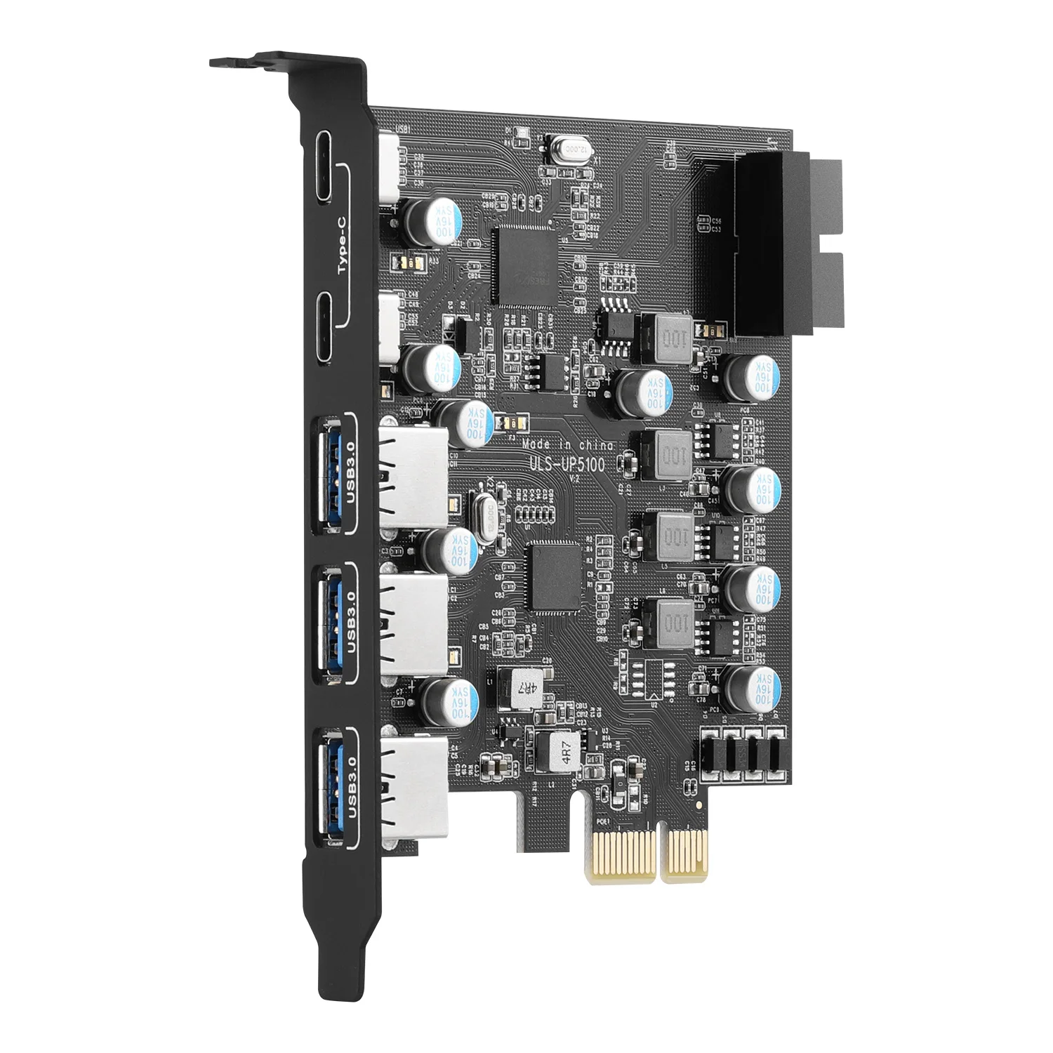 Плата расширения ULS 7 портов USB3.0 PCI-e (3)Type A (2)Type C с внутренним разъемом USB 3 0 20P для Mac