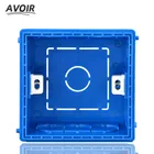 Avoir внутренняя Монтажная коробка выход настенной электрической чехол 86*86 Тип коробка белый красные, синие провода задняя коробка Пластик настенная розетка с выключателем Скрытая коробка коробка для розетки