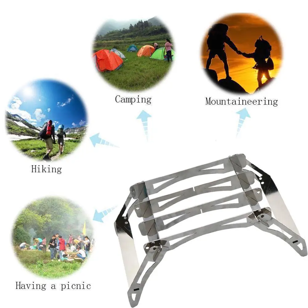 

BBQ Grill Holder Stand Detachable Foldable Portable Stove Party Household Backpacking Camping Light Assembled Garden Tool