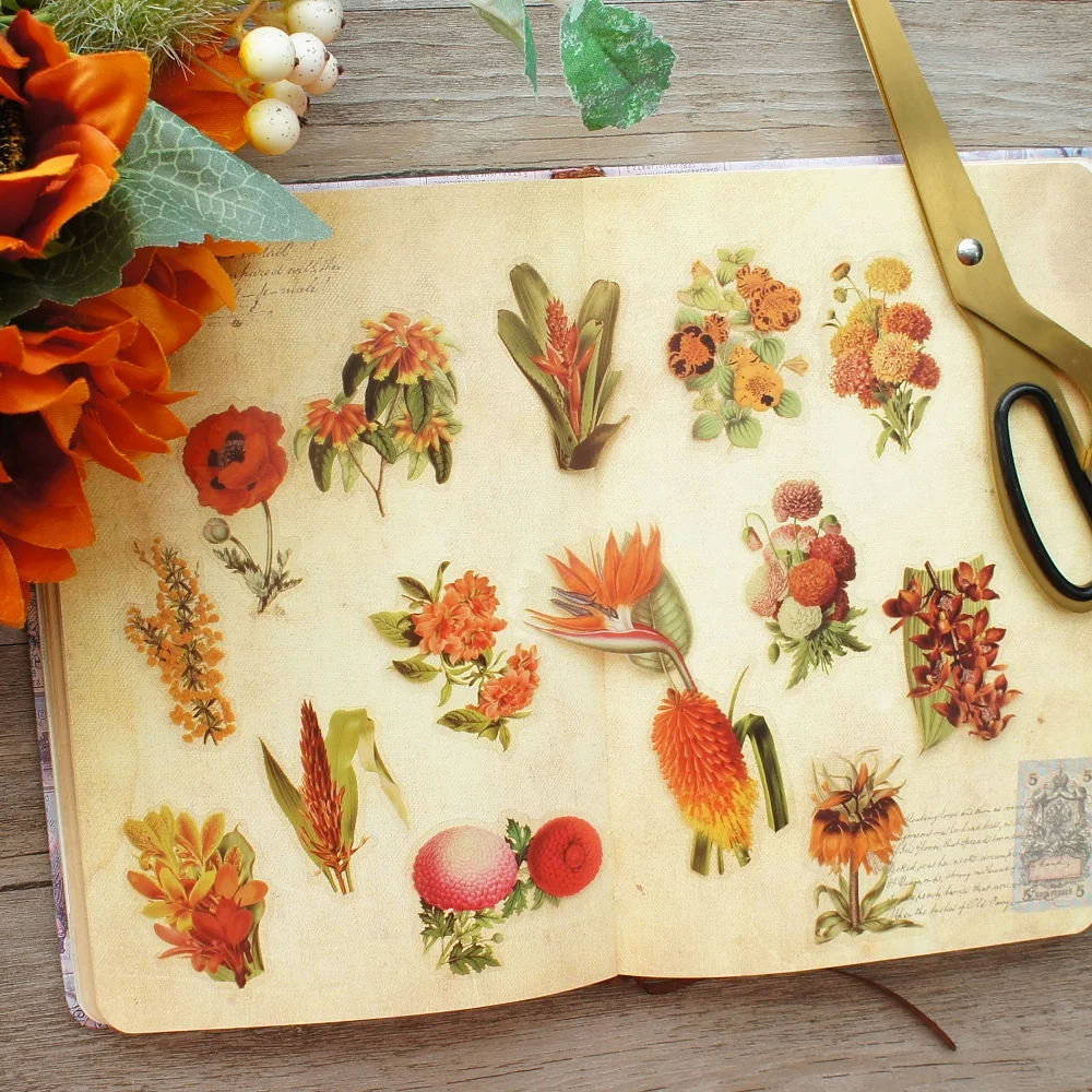 

28pcs Mysterious Places Red Flowers Fruits Style Sticker Scrapbooking DIY Gift Packing Label Decoration Tag