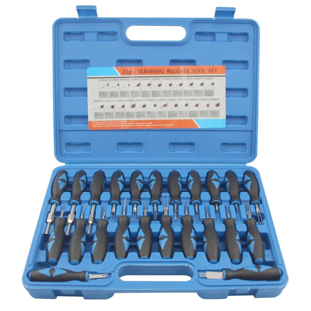 

Universal Automotive Terminal Release Remover Tool Kit Car Electrical Wiring Crimp Connector Pin 23Pcs/Set Extractor Removal Set