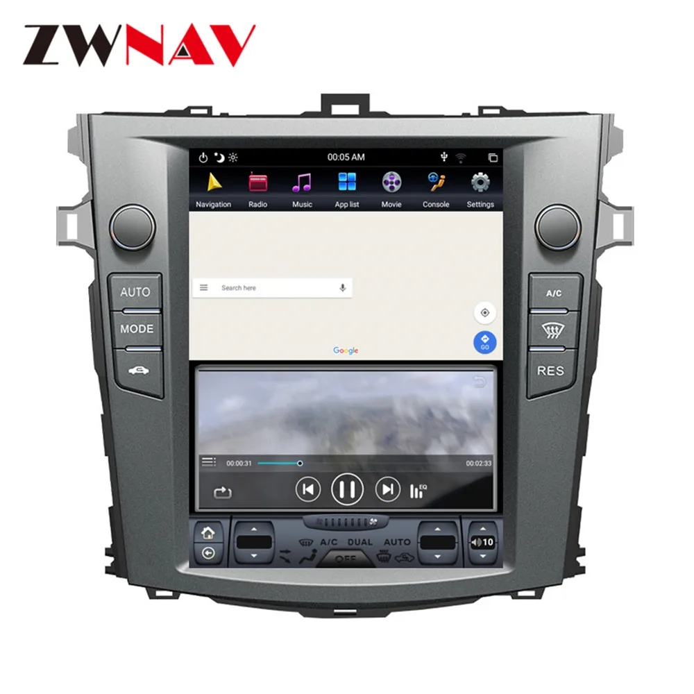 4 ГБ ОЗУ Тесла стиль Android 8,1 Автомобильный gps навигация для Toyota Corolla 2007-2013 головное устройство мультимедийный плеер радио магнитофон