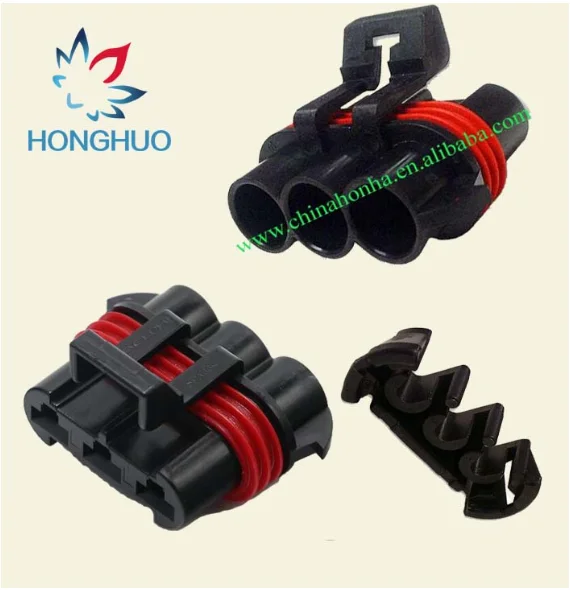 Бесплатная доставка, 5/10 комплектов, 3-контактный черный гнездовой разъем Metri-Pack 630 герметичный, Максимальная сила тока 46 а для 12124685