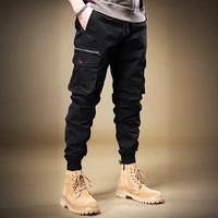 street style fashion men jeans loose fit big pocket casual cargo pants men overalls designer hip hop joggers ankle band trousers