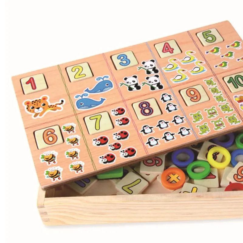 

Preschool Wooden Montessori Toys Count Geometric Shape Cognition Match Baby Early Education Teaching Aids Math Toys