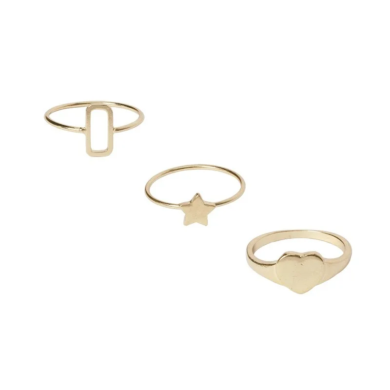 Sindlan 8 шт. простые геометрические кольца в виде Луны и звезды для женщин золотые