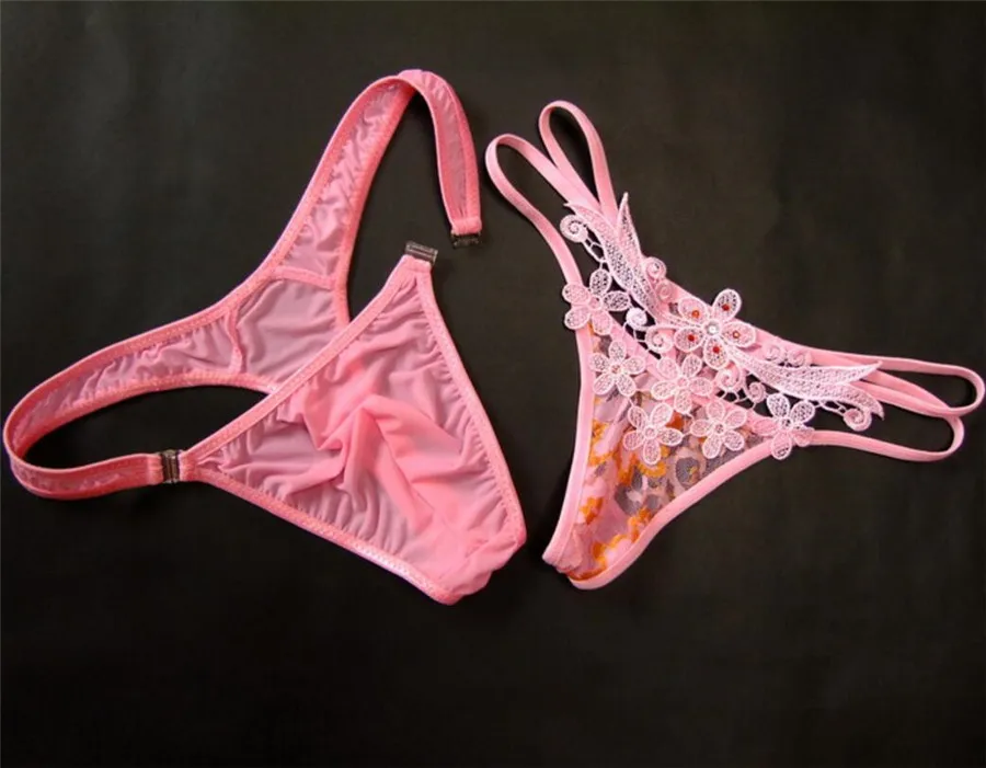 2 шт./компл. эротические любит стринги Трусы Hombre + дамские открытые горячая