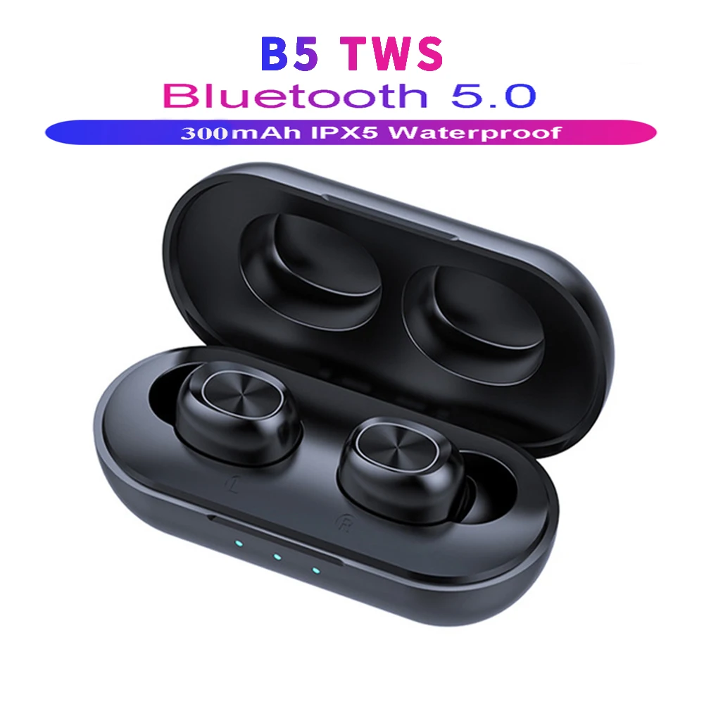 B5 TWS Bluetooth 5 0 Беспроводная гарнитура наушники с сенсорным управлением