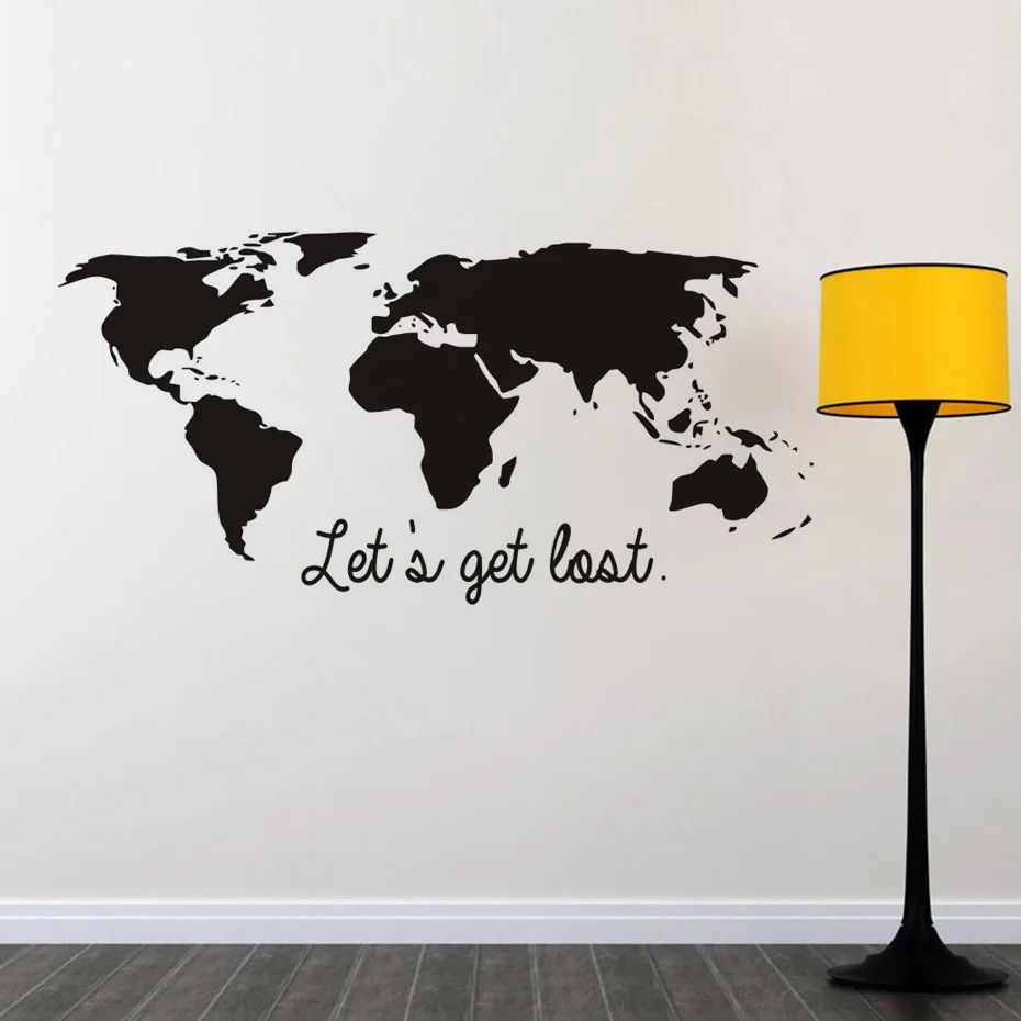 Art Vinyls карта мира наклейки на стену давайте потеряться путешествия Декали с
