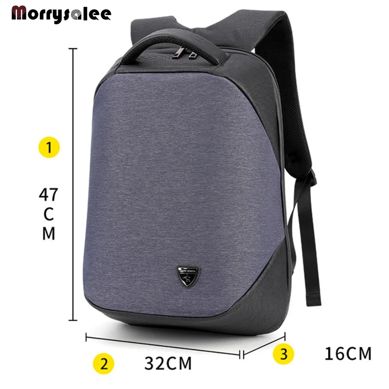 Мужской рюкзак с защитой от кражи Черный дорожный школьный USB разъемом для