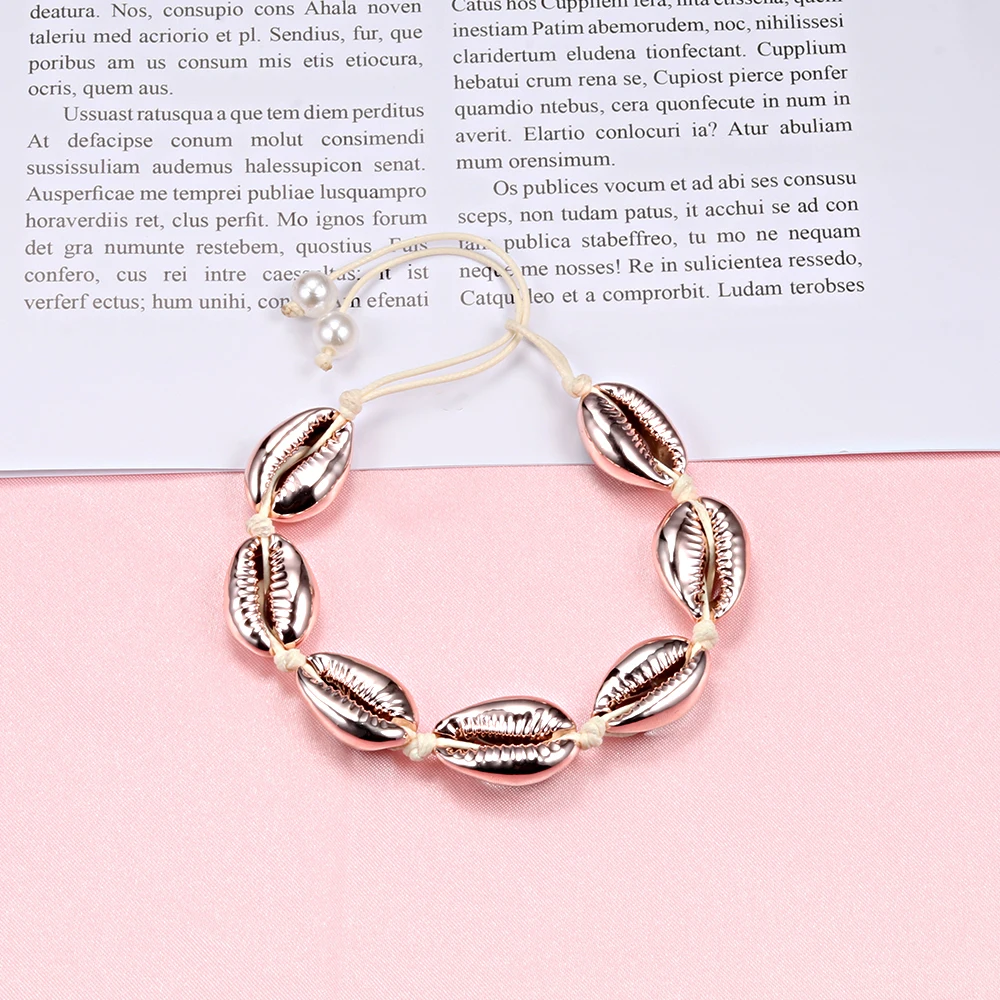 Женский браслет ручной работы из натуральной раковины богемный Плетеный