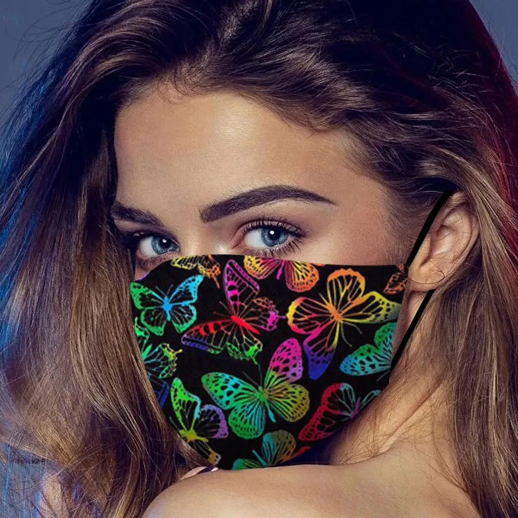 

Unisex Butterfly Print Reusable Adjustable Earloop Facemask Outdoors Sports Breathable Dustproof Protection Masks mascarillas