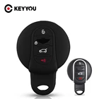 Силиконовый чехол для ключей от машины KEYYOU с 4 кнопками для BMW Mini Cooper F56 F55 F54 F60, резиновый чехол для дистанционного ключа, чехол дистанционного брелока для стайлинга автомобиля