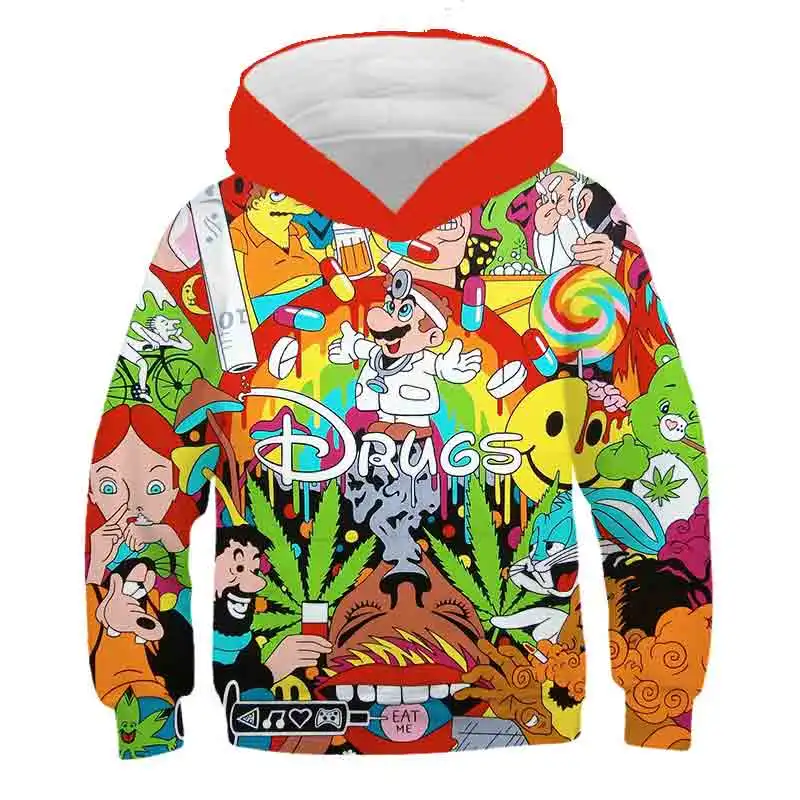 2020 3D детская одежда для мальчиков с Марио супер худи девочек подростков Детские