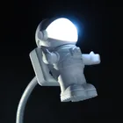 Ночной светильник космонавт гибкий светодиодный лампа для чтения Творческий мини USB трубка космонавт для ноутбука ПК клавиатуры ноутбука настольного стола