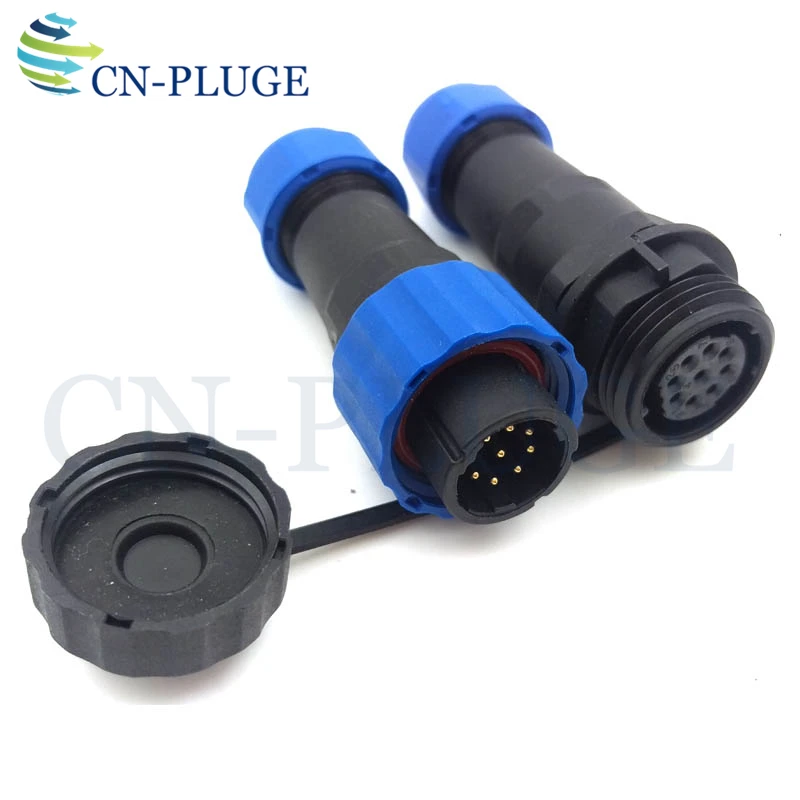 SP16 9 pin Водонепроницаемый разъем авиация светодиодный Мощность док провода с