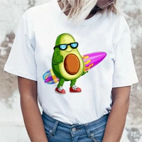 new t shirt women funny cartoon avocado print tshirt casual harajuku kawaii t shirt summer short sleeve top tee female