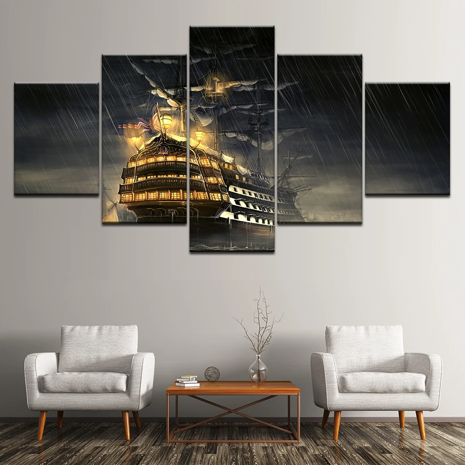 Модульные Плакаты для украшения дома картины Настенные рисунки 5 шт. большой