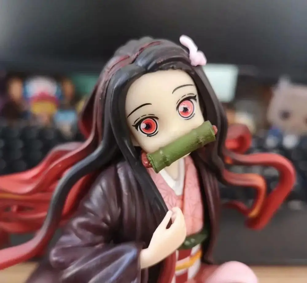 Аниме 17 см Demon Slayer: Kimetsu no Yaiba 1 поколение Kamado Nezuko 1/8 Масштаб Окрашенные ПВХ фигурка
