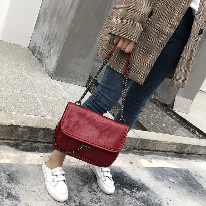 

Women Handbag 2019 Brand New Designer Plaid Diamond Lattice Crossbody Bag Rhombic Chain Shoulder Messenger Bag for Women Handbag