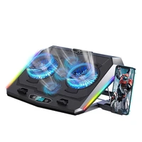 laptop cooler rgb cooling pad radiator usb 5 fans computer stand with mobile phone holder for tablet