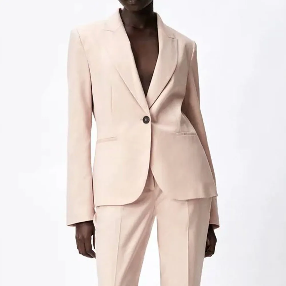 

2021 summer new Korean style women's clothing casual fashion professional capable work wear linen solid color suit coat ZA