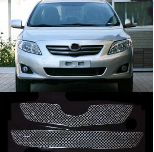 Автомобильный Стайлинг для Toyota Corolla Altis 2007 2008 2009 2010 Высокое качество ABS Хромированная передняя решетка Вокруг отделки гоночные грили отделка