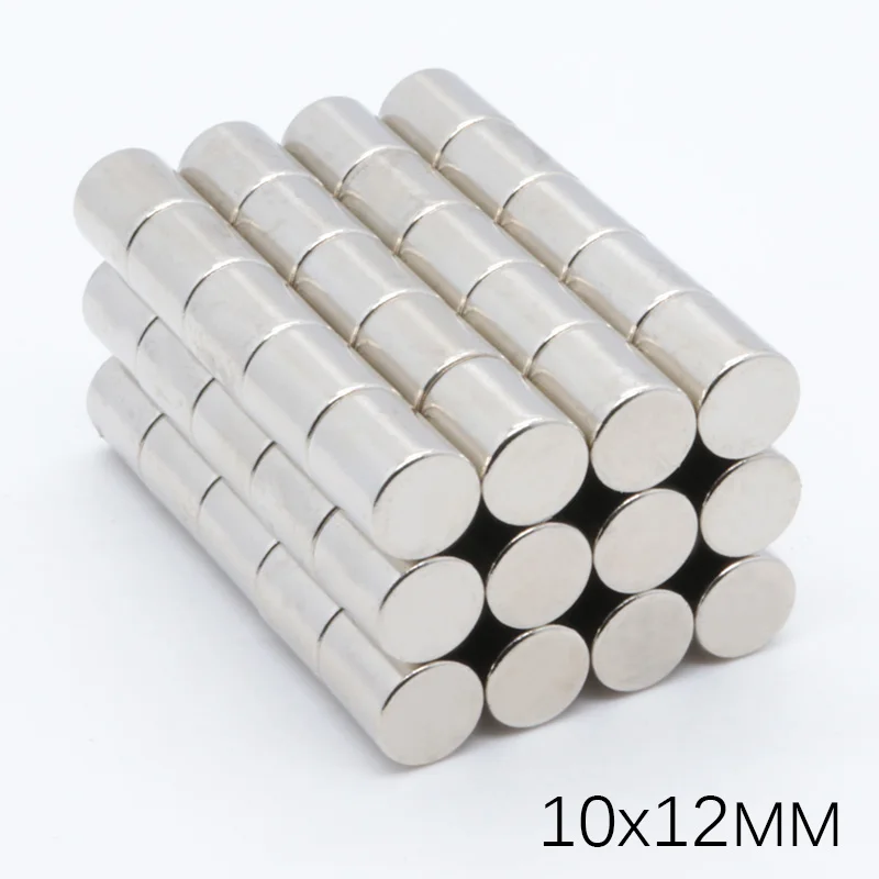 

50pcs 10x12mm N35 NdFeB Super Strong Round Neodymium Magnets Craft Rare Earth Powerful Magnet 10*10 mm Advertising magnet