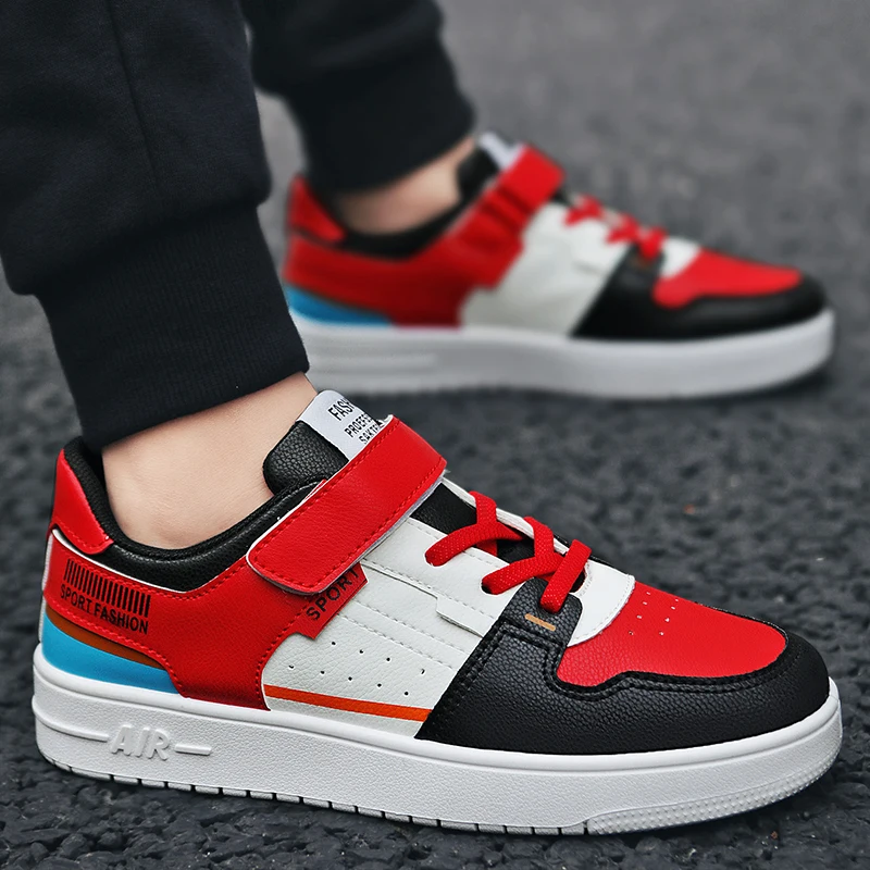 

Brand Boys Leather Casual Shoes Thick Sole Non-Slip Kids Sneakers Rubber Girls Children Footwear Unisex Child Boy Girl Flat Shoe