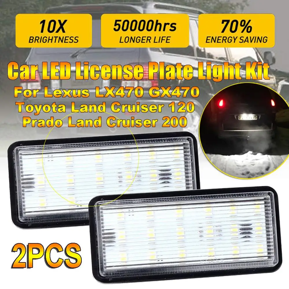 

Car LED Number License Plate Lights 12V for Toyota Land Cruiser Prado 120 Land Cruiser 200 Lexus LX470 570 Error Free Dropship