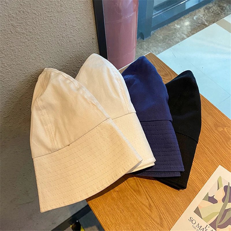 

Panama Bucket Hat Men Women Summer Bucket Cap Unisex Cotton Cool Fishing Hats Sun Summer Sunscreen Fisherman Hip Hop Caps