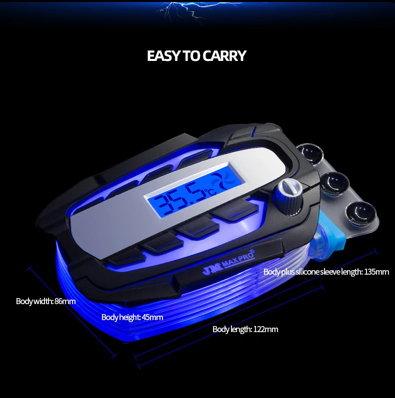 USB Portable Laptop Fan Cooler Notebook Radiator LCD Display Rapid Cooling Adjustable Speed Auto-Temp Detection Vacuum