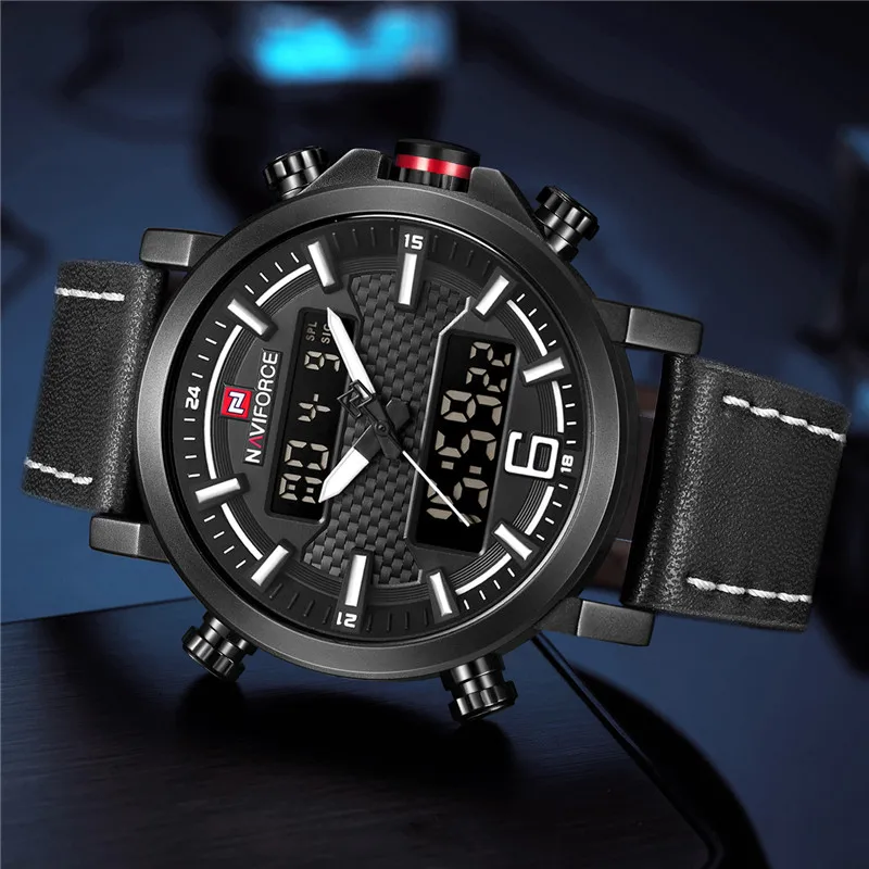 Часы наручные NAVIFORCE Мужские Цифровые брендовые Роскошные армейские спортивные