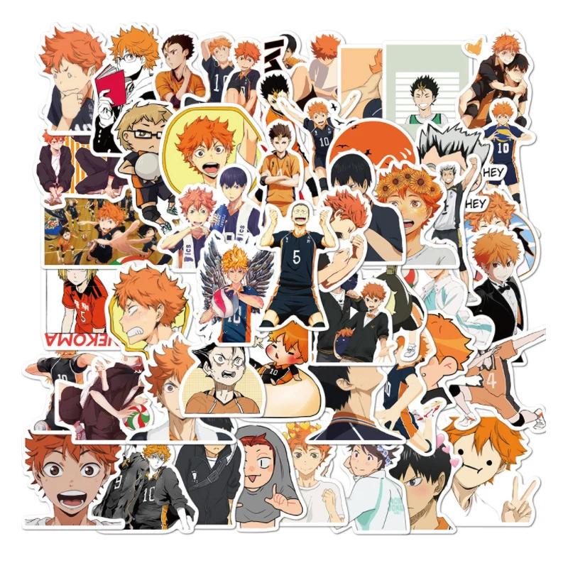 

50PCS Japan Anime Cartoon TV Haikyuu Stickers For Laptop Bicycle Guitar Skateboard Decor Waterproof Stickers