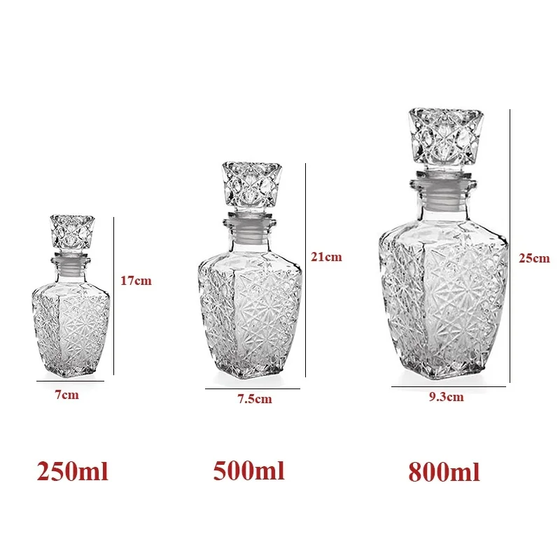 

250/500/800ml Optional Crystal Glass Whiskey Liquor Wine bottle Liquor Decanter glass