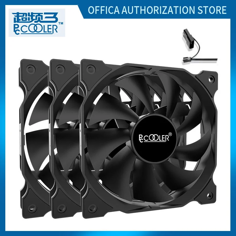 

Pccooler Dark Night 3in1 120mm*120mm*25mm Matt Computer Case CPU Fan Fixed 1200RMP, Shock Absorption And Low Noise 12V 3pin