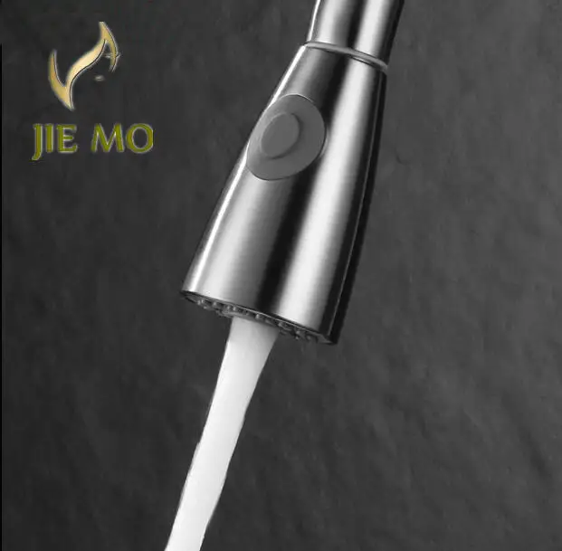 ABS Матовый никель/хром/черная раковина кухонный выдвижной кран двойной спрей