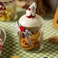 santa claus snowman elf gift storage jar home candy tank chocolate cookie box with lid sealed storage bottle christmas new year