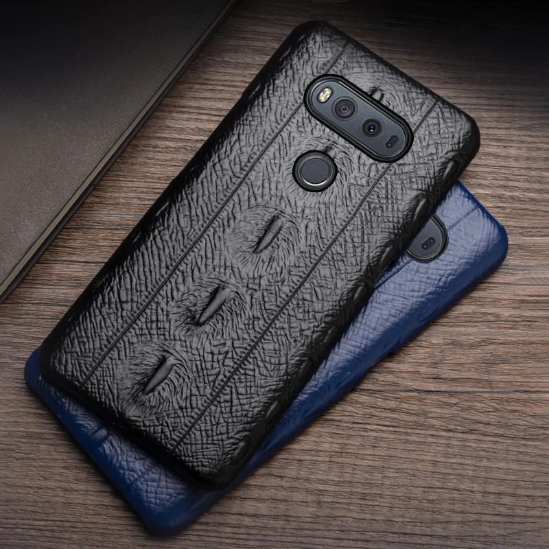 

Leather Phone Case For LG V50 V10 V20 V30 V40 Cowhide Sturgeon Texture Case For G3 G4 G5 G6 G7 G8 G8s ThinQ Q6 Q7 Q8 Back cover