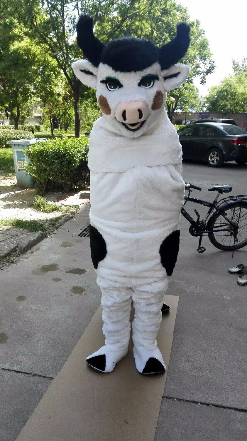 CowMascot костюм костюмы косплей вечерние костюмы для игр реклама продвижение карнавал Хэллоуин Рождество Пасхальный костюм для взрослых