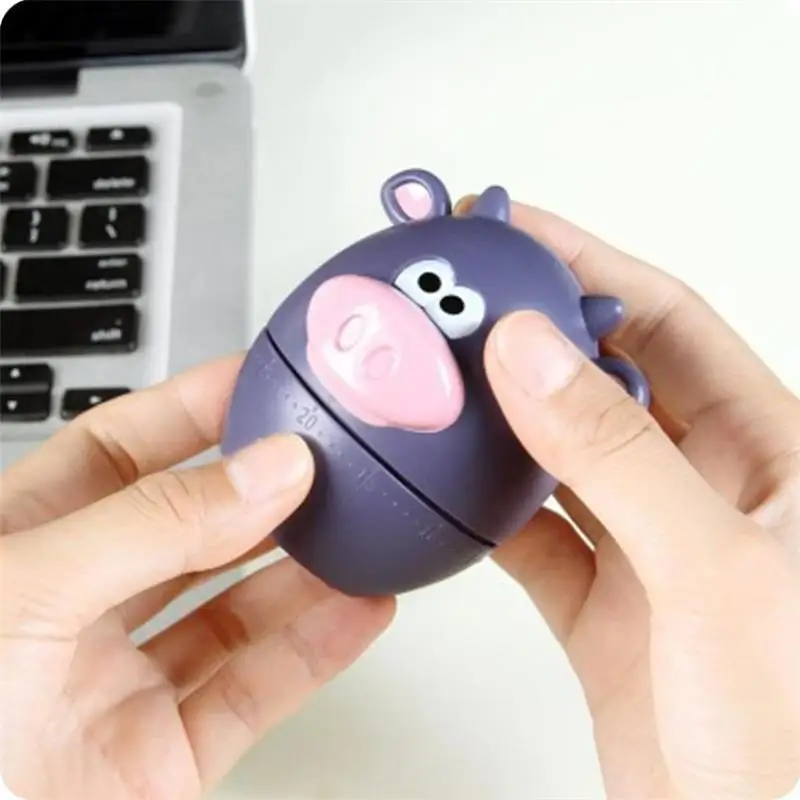 Милая мультяшная корова медведь пластиковый кухонный таймер механические